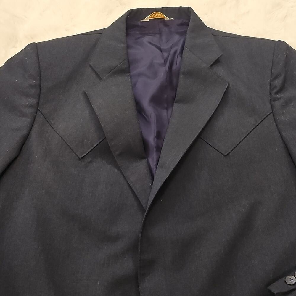 Vintage Grand Entry Dark Blue Western Blazer Jacket Mens 46L Quality